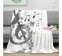 RJAVAGFZL 3D Printed Musical notes Sofa Throw Microfiber Ultra Soft Warm Bedding Abstract black white design Bed Throw Luxurious Gift for Parents Grandparents Family Members 40x50inch(100x130cm)