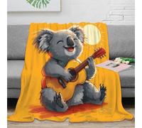 RJAVAGFZL 3D Printed playing guitar Nap Blanket Microfiber Ultra Soft Warm Bedding Cartoon animal Bedding Throw Anti Static Fade Resistant for Adults Couples Households 40x50inch(100x130cm)