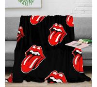 RJAVAGFZL 3D Printed Red lips graphic Travel Blanket Microfiber Ultra Soft Warm Bedding Stylized pop art design Home Blanket Compact Portable for Adults Teens Guests Families 50x60inch(127x152cm)