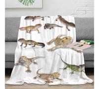 RJAVAGFZL 3D Printed Reptile collection Soft Throw Microfiber Soft Cosy Bedding Warm Lizard species variety Thermal Blanket Anti Static No Shedding for Men Women Kids Households 60x80inch(150x200cm)