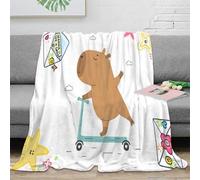 RJAVAGFZL 3D Printed riding scooter Home Blanket Microfiber Warm Cosy Bedding Soft cartoon animal Lounge Throw Wrinkle Resistant Non Pilling for Men Women Kids Households 70×80inch(180x200cm)