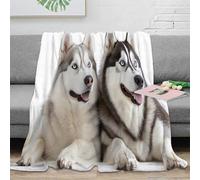 RJAVAGFZL 3D Printed Siberian Husky Blanket Microfiber Warm Soft Bedding Cosy Pet-friendly dogs Lounge Throw Premium Gift for Anniversary Wedding Birthday Celebrations 80×90inch(200x230cm)