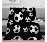 RJAVAGFZL 3D Printed soccer ball pattern Sofa Throw Microfiber Ultra Soft Warm Bedding black white seamless Bed Throw Breathable All Season for Homeowners Renters Adults 60x80inch(150x200cm)