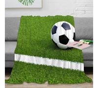 RJAVAGFZL 3D Printed Soccer ball Sofa Throw Microfiber Ultra Soft Warm Bedding Classic sport design Bed Throw Breathable All Season for Homeowners Renters Adults 40x50inch(100x130cm)