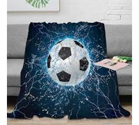 RJAVAGFZL 3D Printed Soccer ball Sofa Throw Microfiber Ultra Soft Warm Bedding Dynamic sports design Bed Throw Breathable All Season for Dorm Dwellers University Students Teens 60x80inch(150x200cm)