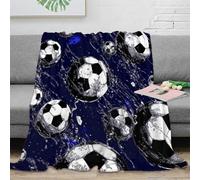 RJAVAGFZL 3D Printed Soccer balls Cozy Throw Blanket Microfiber Ultra Soft Warm Bedding Dynamic splash art Bed Blanket Breathable All Season for Homeowners Renters Adults 80×90inch(200x230cm)