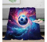 RJAVAGFZL 3D Printed SoccerBallEnergy Fluffy Blanket Microfiber Soft Cosy Bedding Warm CosmicVortexStyle Throw Blanket Anti Static Wrinkle Resistant for Couples Families Guests 40x50inch(100x130cm)