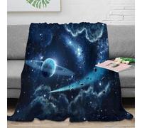 RJAVAGFZL 3D Printed space planet Bed Throw Microfiber Warm Soft Bedding Durable cosmic nebula art Fluffy Blanket Breathable All Season for Homeowners Renters Adults 50x60inch(127x152cm)