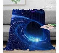 RJAVAGFZL 3D Printed space planet rings All Season Blanket Microfiber Soft Warm Bedding Breathable cosmic galaxy art Sofa Throw for Housewarming New Homeowners 50x60inch(127x152cm)