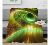 RJAVAGFZL 3D Printed Space planet rings Cosy Throw Microfiber Soft Warm Bedding Breathable Cosmic fantasy art Warm Blanket Lightweight All Season for Adults Teens Homeowners 70×80inch(180x200cm)