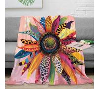 RJAVAGFZL 3D Printed Sunflower Art Bed Blanket Microfiber Soft Cosy Bedding Warm Colorful Pattern Soft Throw Machine Washable No Shedding for Men Women Couples 50x60inch(127x152cm)