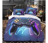 RJAVAGFZL Gaming controller 3D Printed 3 PCS Duvet Cover Modern digital game style Quilt Cover Set Soft Breathable Microfiber Zipper Closure for Toddlers Kids Teens Boys Girls Super king（260x220cm）