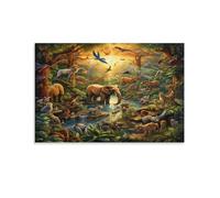 RJAVAGFZL Jungle Animals Canvas Wall Art Customised Personalised Photo on Canvas for Bedroom Room Picture Digitally Printed 08x12inch(20x30cm)
