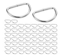 Rjayaa D Rings for Bag 25mm, 60 Pcs Metal D Rings Heavy Duty Silver D Shape Ring Buckles for Bags Handbag Backpack Strap Belt Hardware