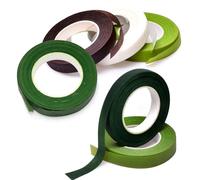 Rjayaa Florist Tape, 6 Rolls Florists Stem Tape Green for Flowers Floral Bouquet Sticky Arrangement Wrap Tapes Floristry Supplies for Wrapping Craft