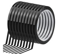 Rjayaa Whiteboard Tape Grid Marking Tape 10 Rolls White Board Tapes Lines Pinstripe Gridding Chart Thin Black Whiteboard Tapes 3mm x 50m