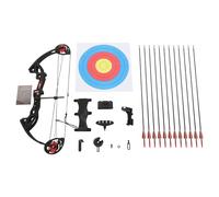 RjcdOPL Compound Bow and Arrow Set, Adjustable 16-29lbs Draw Weight, 12 Arrows with Accessories, Right-Handed Archery Kit for Teenagers, Adults, Beginners, Target Practice & Training (Black)