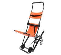 RjcdOPL Folding Manual Stair Chair, Portable Aluminium Alloy Transfer Chair with Adjustable Headrest, 160kg Load, Lifting Wheelchair for Emergency Rescue, Elderly and Disabled (Orange)