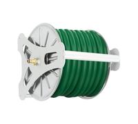 RjcdOPL Hose Pipe Support Reel, Stainless Steel Garden Hose Draper, Wall-Mounted/Freestanding, Integrated Carry Handle, 40 m Capacity, Reliable Outdoor Hose Storage for Garden & Commercial Use