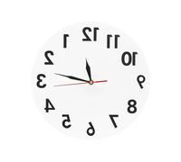 RjcdOPL Reverse Wall Clock 12 Inch, Frameless Acrylic Backwards Running Clock, Modern Round Decorative Timepiece with Metal Hands, For Living Room, Bedroom & Office
