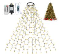 RJEDL Christmas Tree Lights, 240 LED Christmas Lights with 8 Light Modes & Memory Function, 2M x 12 String Lights with Remote Control for 5FT-8FT Decorations