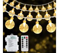 RJEDL Globe String Lights Fairy Lights Battery Operated,12M/39.2ft 100LEDs Waterproof Fairy Lights 8 Modes with Remote Control & Timer for Indoor Home Balcony Outdoor Patio Party Garden Decorations