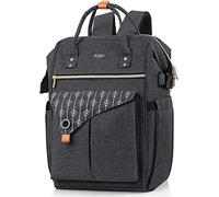 RJEU Backpack Womens, Waterproof School Backpack Gifts, Laptop Rucksack for Women with USB Charging Port Fits 15.6 Inch, Anti Theft College School Bag Gifts for Girfriend, Black
