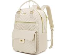 RJEU Cute Aesthetic Backpack for School Middle High,Teen Girls School Bag College Student,Laptop Backpack Women for Travel Work,Mochilas Escolares,Beige
