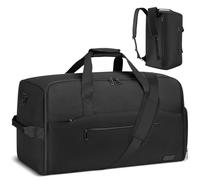 RJEU Garment Duffle Bag for Men Women,Convertible Garment Bags for Travel,Suit Carry-on Travel Bag Expandable with Shoes Compartment for Business Trip,Weekend,Wedding(Black)