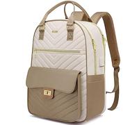 RJEU Laptop Backpack for College Student,Teen Girls,Women Bookbag Computer Bag for School Aesthetic,Mochila Escolar para Niñas,Khaki Beige