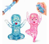 RJFUJP 2 PCS Squishy Fidget Toy, Glitter Doll Sensory Squeeze Toy, Cute Soft Squishy, Portable Slow Rising Malt Sugar Stress Ball for Adult Kid Office Home Stress Relief Gifty