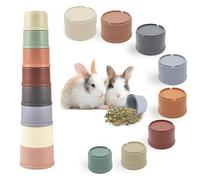 RJFUJP 8 PCS Stacking Cups, Rabbit Stacking Cups, Stacking Cups for Rabbits-Bunny Toys for Hiding Food and Playtime Fun, Stack Up Cups For Rabbits Small Animals, Multi-Coloured and Various Sizes
