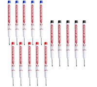 RJFUJP Deep Hole Marker, Long Nib Marker Pen with Waterproof Quick-Drying Ink, Professional Marking Tool for Hard-to-Reach Areas in Woodworking and Construction, Set of 15 Permanent Marker Pens