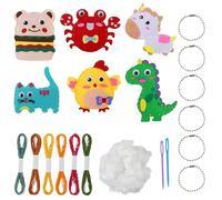 RJFUJP Kids Sewing Kit, Craft Sewing Kit for Kids, DIY Sew Felt Animals Fun Crafts Educational Sew Kit for Beginner Children Learn to Sew
