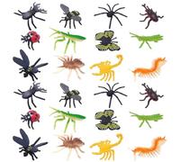 RJFUJP Plastic Bugs, 24 Realistic Plastic Insects Set, Detailed Mini Beasts Collection for Nature Exploration, Science Education Resources and Themed Party Decorations