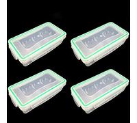 RJHome Clear Plastic Waterproof Battery Storage Case Holder Organizer for 18650 Batteries/16340 Batteries 4PCS