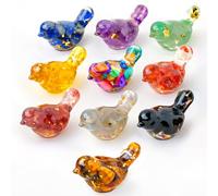 RJINGSHI 10pcs Crystal Birds Figurines Resin Gravel Bird Decoration Animal Statue Miniature Crystals Animals Crystal Figurines Bird Gifts