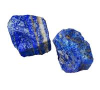 RJINGSHI 2pcs Raw Lapis Lazuli Crystal Stone Natural Rough Gemstone Unpolished Healing Crystal Specimen Spiritual for Polishing, Sanding, DIY, Decor, Reiki, Collection, Crafts (1.5-2 inches)