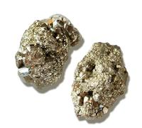 RJINGSHI 2pcs Raw Pyrite Crystal Stone Natural Rough Gemstone Unpolished Healing Crystal Specimen Spiritual for Polishing, Sanding, DIY, Decor, Reiki, Collection, Crafts (1.5-2 inches)