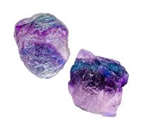 RJINGSHI 2pcs Raw Rainbow Fluorite Crystal Stone Natural Rough Gemstone Unpolished Healing Crystal Specimen Spiritual for Polishing, Sanding, DIY, Decor, Reiki, Collection, Crafts (1.5-2 inches)