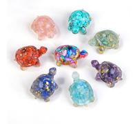 RJINGSHI 8PCS Crystal Turtle Figurine Sea Turtle Resin Turtle Decor for Home Office Decoration 1.92"-1.96"