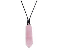 RJINGSHI Bullet Necklace Natural Rose Quartz Crystal Necklace Handmade Woven Healing Crystal Men and Women Necklace Gift