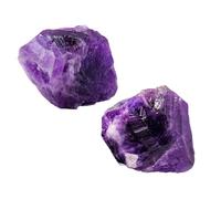 RJINGSHI Dream Amethyst Raw Crystal Stone,1.5-2" Natural Rough Gemstone Unpolished Healing Crystal Specimen Spiritual for Tumbling, Sanding, DIY, Decor, Reiki, Collection, Crafts-2pcs
