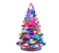 RJINGSHI Natural Crystal Christmas Tree, Lucky Tree, Seven-Color Crystal Crushed Stone Resin, Xiuyan Jade, Christmas Festival Decoration Gift, Decorative Ornament (Colorful)