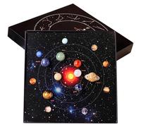 RJINGSHI Solar System Gemstones Set, Natural Crystal Eight Planets Model with Display Box & Guide, Unique Astronomy Space Gifts for Men Women, Office Desk Decor