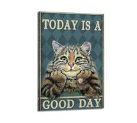 RJKAMUE Today Is A Good Day-Vintage Art Poster, Decorative Painting Canvas Wall Art Trendy Print For Bedroom Living Room16x24inch(40x60cm) Frame-style-1