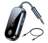 RJLLKD 2 in 1 Bluetooth Transmitter Receiver 3.5mm Wireless Aux Headphone Jack Adapter Bluetooth 5.4 Dual Connection Transmitter Receiver for TV, Airplane, Headphone, AirPods, Car,Speaker,Hifi
