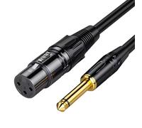 RJLLKD 2M XLR to 1/4 Jack Microphone Lead, 3Pin XLR Female to 6.35mm Jack TS Mono Mic Lead Mic Cord Audio Cable for Various Mixers Sound Cards Equalizers Speaker Condenser Mic Guitar Mixer AMP