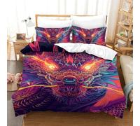 RJLZWKPTF 3D Printed Dragon Duvet Cover Bedding Set 3pcs,Soft Microfiber Quilt Cover with Pillowcases And Zipper Closure,for Adults And Teens Single（140x200cm）