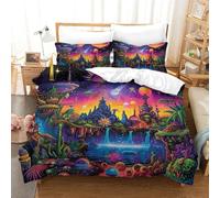 RJLZWKPTF 3D Printed Duvet Cover Set Dream Planet Microfiber Comforter Cover with Hidden Zipper with Pillow Case Bedding Cover for Kids Boys Girls Adult Double（200x200cm）
